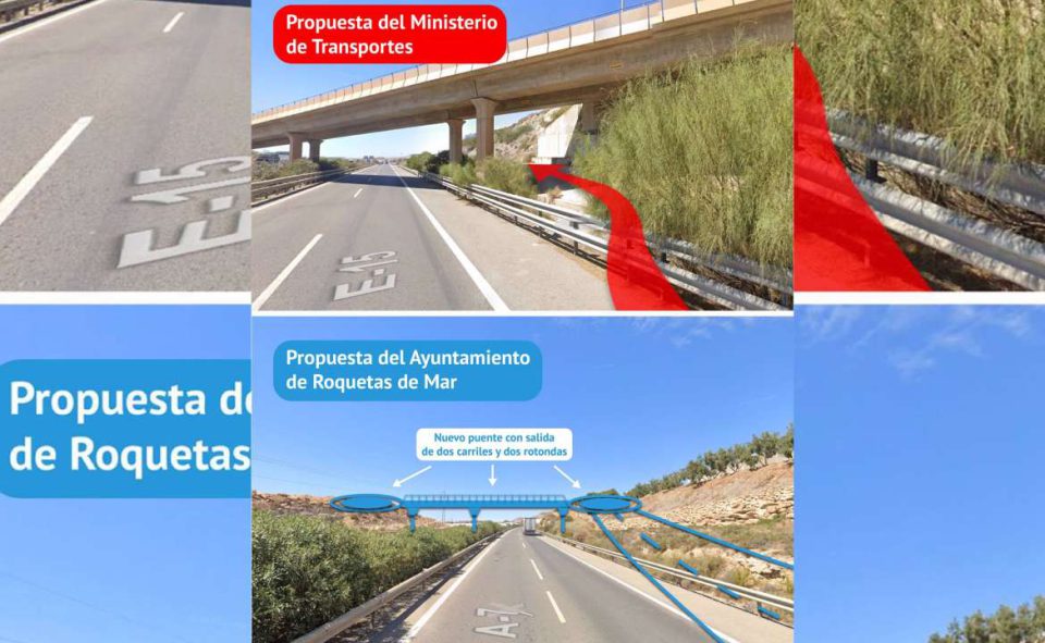 Roquetas de Mar ve "perjudicial" la remodelación del enlace de la Autovía del Mediterráneo con la variante