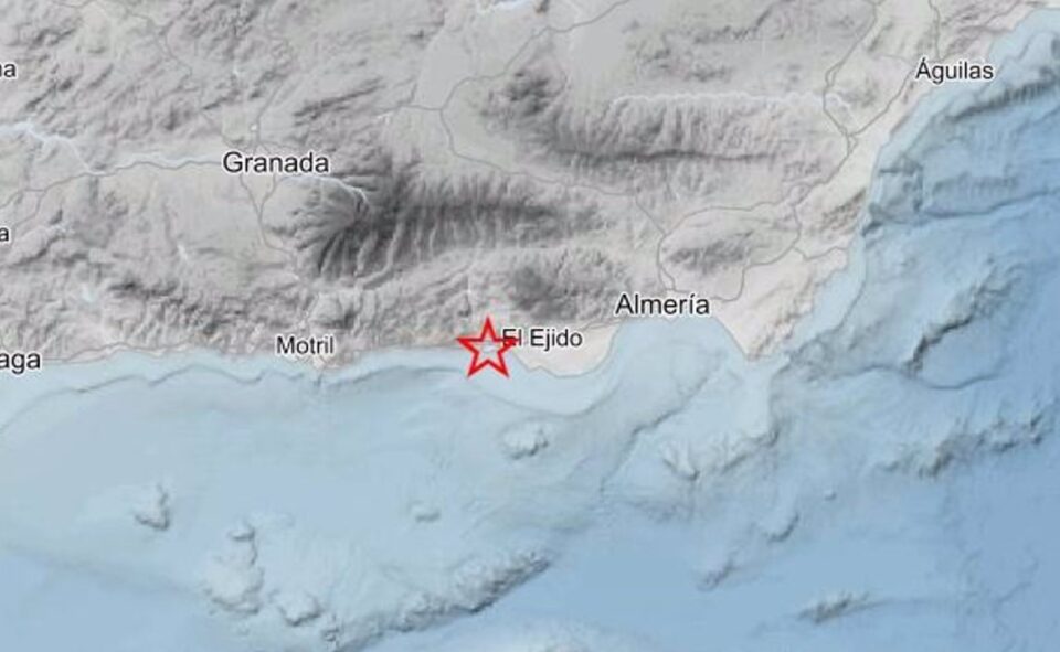 Registrado un terremoto de magnitud 3,4 con epicentro en Adra sentido en una decena de municipios