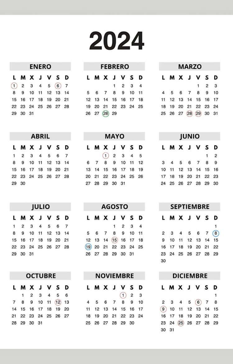 Calendario laboral Málaga 2024