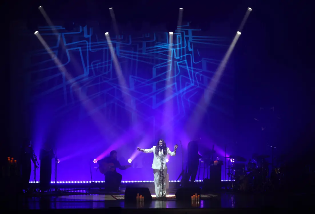 Momento del recital de Niña Pastori en Málaga 