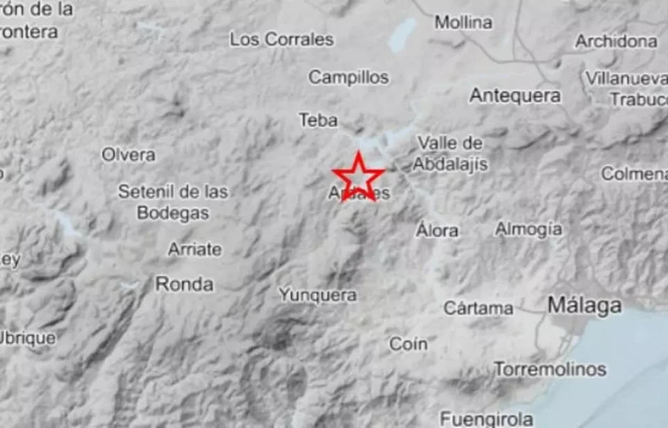 Registrado un terremoto de 3,4 de magnitud en Ardales